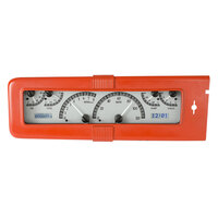 1940 Chevy Car MHX Gauge (Metric) Silver Alloy Face, White Display