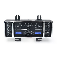 1940 Ford Car MHX Gauge (Metric) - Black Alloy Face, Blue Display