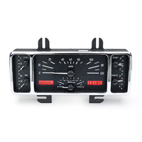 1940 Ford Car MHX Gauge (Metric) Black Alloy Face, Red Display