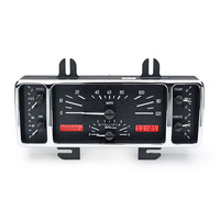 1940 Ford Car MHX Gauge (Metric) - Black Alloy Face, Red Display