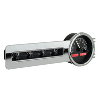 1941-48 Chevy Car MHX Gauge (Metric) - Black Alloy Face, Red Display