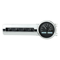 1941-48 Chevy Car MHX Gauge (Metric) - Black Alloy Face, White Display