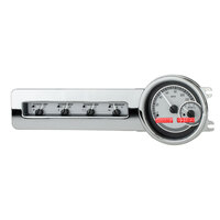 1941-48 Chevy Car MHX Gauge (Metric) - Silver Alloy Face, Red Display