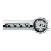 1941-48 Chevy Car MHX Gauge (Metric) - Silver Alloy Face, White Display