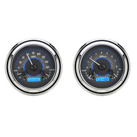 1947-1953 Chevy/GMC Pickup MHX Instruments (Metric) - Carbon Fibre Face, Blue Display