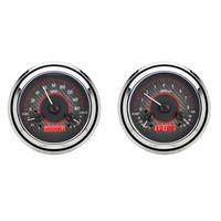 1947-1953 Chevy/GMC Pickup MHX Instruments (Metric) - Carbon Fibre Face, Red Display