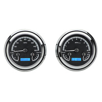 1947-1953 Chevy/GMC Pickup MHX Instruments (Metric) - Black Alloy Face, Blue Display