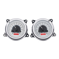 1947-1953 Chevy/GMC Pickup MHX Instruments (Metric) Silver Alloy Face, Red Display