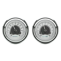 1947-1953 Chevy/GMC Pickup MHX Instruments (Metric) Silver Alloy Face, White Display