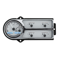 1948-50 Ford Truck MHX Instruments (Metric) Silver Alloy Face, White Display