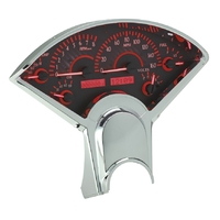 1955-1956 Chevy Car MHX Instruments (Metric) Carbon Fibre Face, Red Display