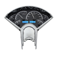 1955-1956 Chevy Car MHX Instruments (Metric) Black Alloy Face, Blue Display