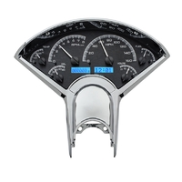 1955-1956 Chevy Car MHX Instruments (Metric) - Black Alloy Face, Blue Display