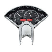 1955-1956 Chevy Car MHX Instruments (Metric) Black Alloy Face, Red Display