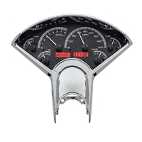 1955-1956 Chevy Car MHX Instruments (Metric) - Black Alloy Face, Red Display