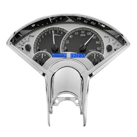 1955-1956 Chevy Car MHX Instruments (Metric) Silver Alloy Face, Blue Display