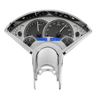 1955-1956 Chevy Car MHX Instruments (Metric) - Silver Alloy Face, Blue Display