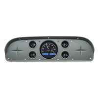 1957-1960 Ford Pickup & 1961-67 Econoline Van MHX Instruments (Metric) Black Alloy Face, Blue Display