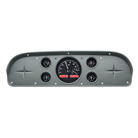 1957-1960 Ford Pickup & 1961-67 Econoline Van MHX Instruments (Metric) Black Alloy Face, Red Display