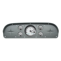 1957-1960 Ford Pickup & 1961-67 Econoline Van MHX Instruments (Metric) Silver Alloy Face, White Display