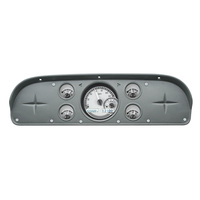 1957-1960 Ford Pickup & 1961-67 Econoline Van MHX Instruments (Metric) - Silver Alloy Face, White Display