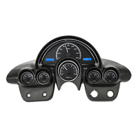 1958-62 Chevy Corvette MHX Instruments (Metric) Black Alloy Face, Blue Display