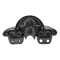 1958-62 Chevy Corvette MHX Instruments (Metric) Black Alloy Face, Red Display
