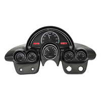 1958-62 Chevy Corvette MHX Instruments (Metric) - Black Alloy Face, Red Display