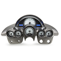 1958-62 Chevy Corvette MHX Instruments (Metric) Silver Alloy Face, Blue Display