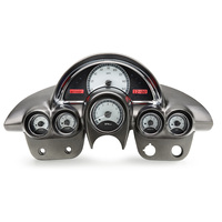 1958-62 Chevy Corvette MHX Instruments (Metric) - Silver Alloy Face, Red Display