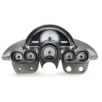 1958-62 Chevy Corvette MHX Instruments (Metric) Silver Alloy Face, White Display