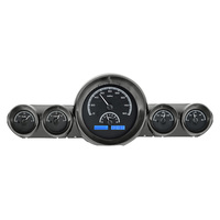 1959-60 Chevy Impala/El Camino MHX Instruments (Metric) Black Alloy Face, Blue Display