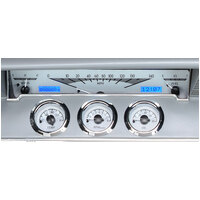 1961-1962 Chevy Impala MHX Instruments (Metric) Silver Alloy Face, Blue Display