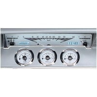 1961-1962 Chevy Impala MHX Instruments (Metric) - Silver Alloy Face, White Display