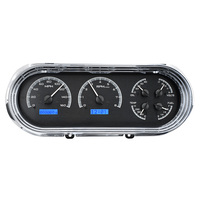 1963-65 Chevy Nova MHX Analog Instruments (Metric) Black Alloy Face, Blue Display