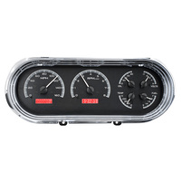1963-65 Chevy Nova MHX Analog Instruments (Metric) - Black Alloy Face, Red Display