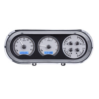 1963-65 Chevy Nova MHX Analog Instruments (Metric) Silver Alloy Face, Blue Display