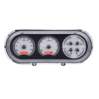 1963-65 Chevy Nova MHX Analog Instruments (Metric) - Silver Alloy Face, Red Display