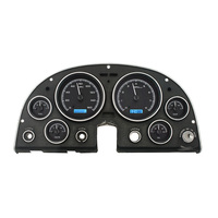 1963-67 Chevy Corvette MHX Instruments (Metric) Black Alloy Face, Blue Display