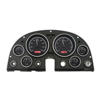 1963-67 Chevy Corvette MHX Instruments (Metric) Black Alloy Face, Red Display