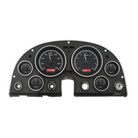 1963-67 Chevy Corvette MHX Instruments (Metric) - Black Alloy Face, Red Display