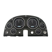 1963-67 Chevy Corvette MHX Instruments (Metric) Black Alloy Face, White Display