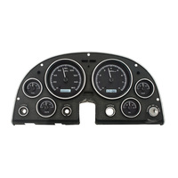 1963-67 Chevy Corvette MHX Instruments (Metric) - Black Alloy Face, White Display