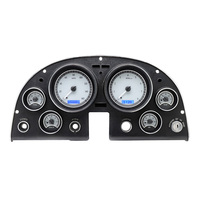 1963-67 Chevy Corvette MHX Instruments (Metric) Silver Alloy Face, Blue Display