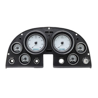 1963-67 Chevy Corvette MHX Instruments (Metric) Silver Alloy Face, White Display