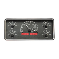 1963-72 Jeep Wagoneer/J Trucks/1967-72 Jeepster Commando VHX Instruments - Black Background,Red Lighting, KPH