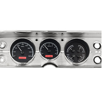 1964-65 Chevy Chevelle/El Camino MHX Instruments (Metric) - Black Alloy Face, Red Display