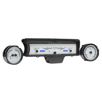 1965 Chevy Caprice/Impala MHX Instruments (Metric) Silver Alloy Face, White Display