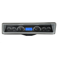 1966-67 Chevy Nova MHX Analog Instruments (Metric) - Black Alloy Face, Blue Display