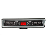 1966-67 Chevy Nova MHX Analog Instruments (Metric) - Black Alloy Face, Red Display